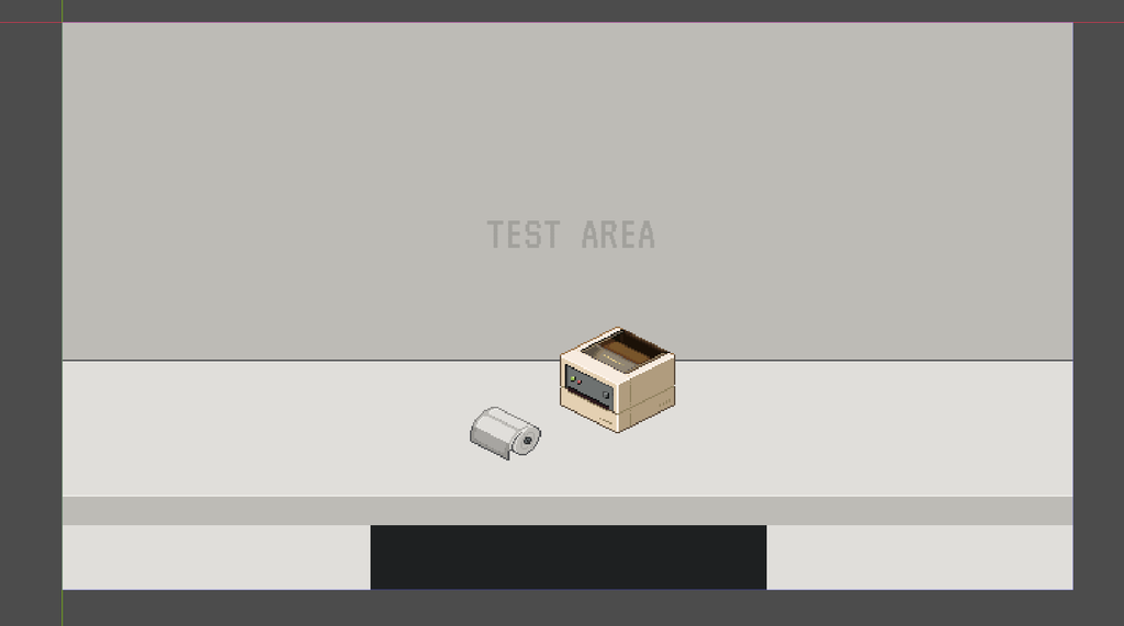 Box Directive test scene in Godot containing placeholder consumable objects for development testing.