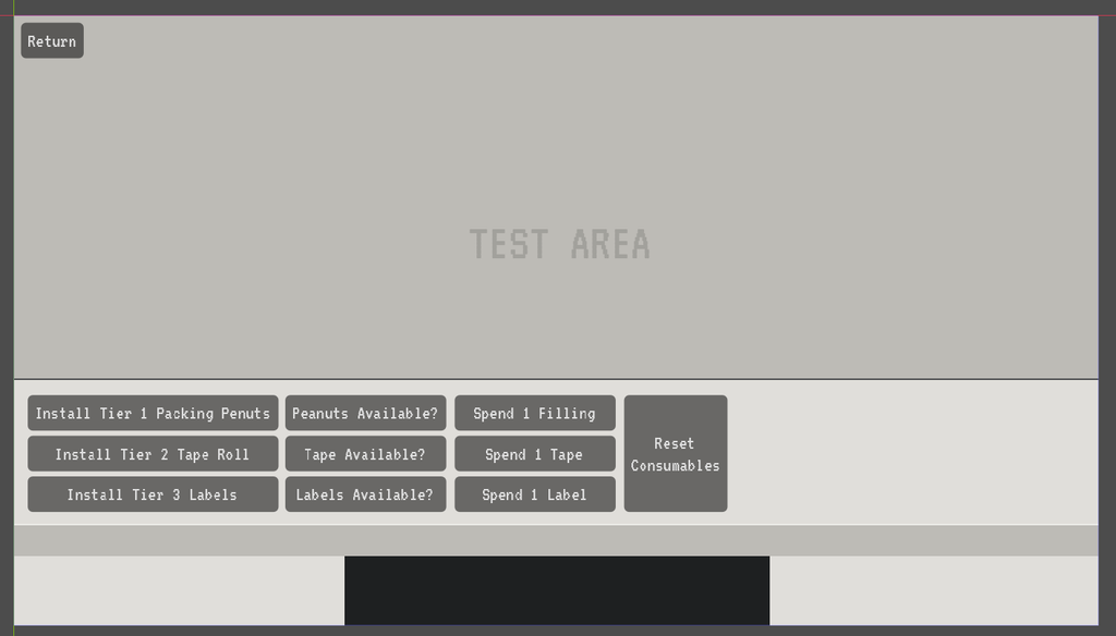 Box Directive development test area showing buttons used to test consumable installation, availability, spending and reset functions